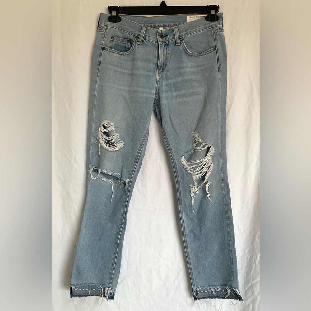 🌱rag & bone Light Blue Distressed Boyfriend Jeans